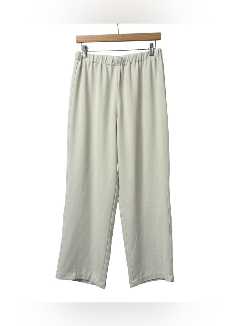 Theory Beige Pull on Crepe Pants Wide Leg Minimalist Size Small Woman’s